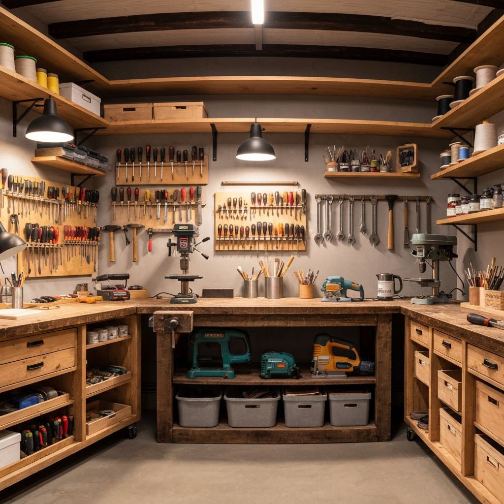 Interior de oficina com prateleiras